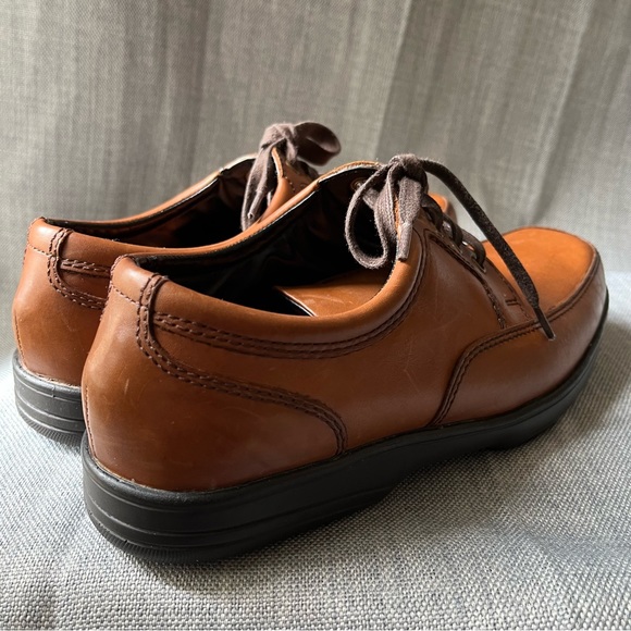 M&S Shoes Mens US 8 Brown Faux Leather Air Flex Total Comfort Extra Wide Fit - Picture 7 of 16